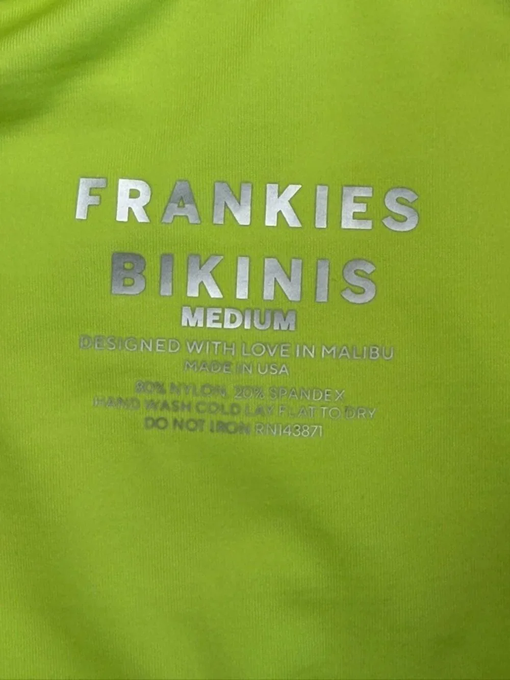 FRANKIES Bikinis Anne Neon Surfer High Waisted Swimsuit Bottom Medium